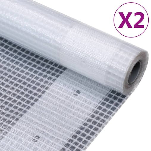 NNEVL Leno Tarpaulins 2 pcs 260 g/m&sup2; 3x3 m White