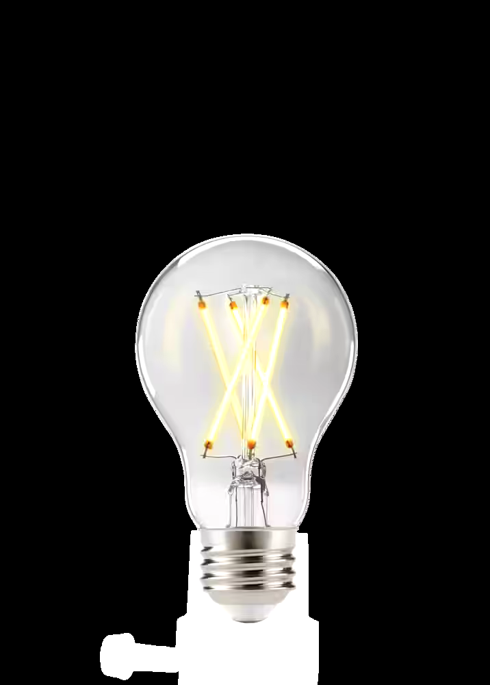 NOMA Designer Series A19 E26 Dimmable LED Filament Light Bulbs, Warm White 60W, 4-pk