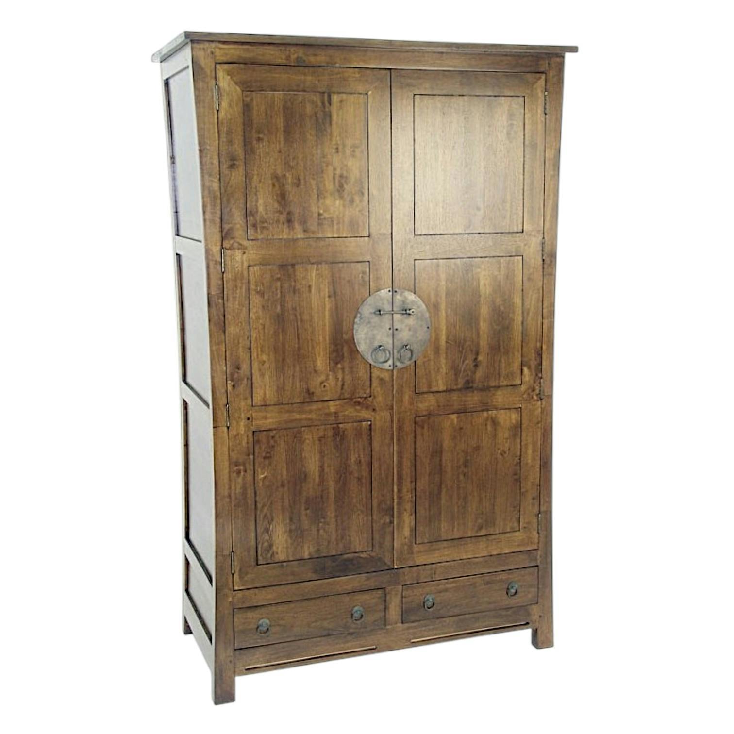 Armoire 2 portes hévéa 120x60x195cm MAORI
