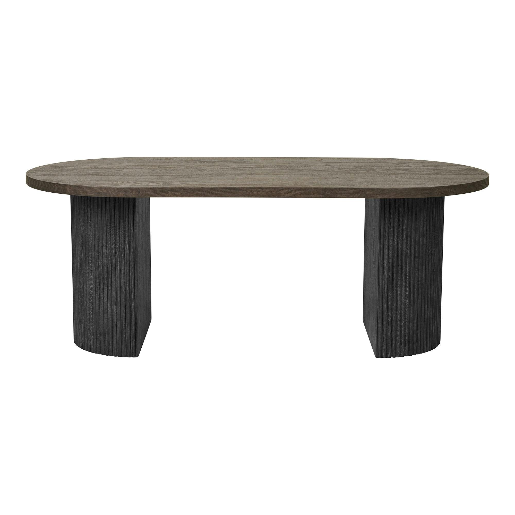 Table basse ovale effet bois foncé MATERA