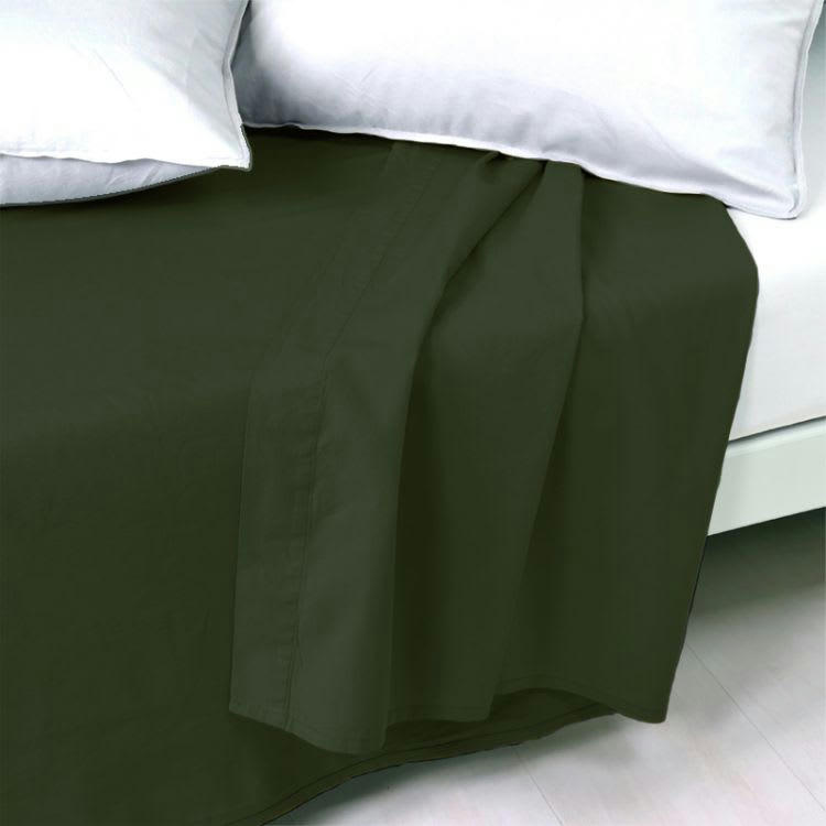 PALACE - Drap plat en Coton Vert 240x290 cm