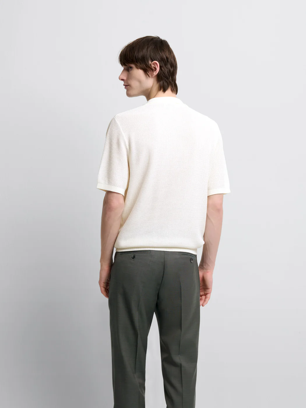 Polo maille col ouvert en coton bio