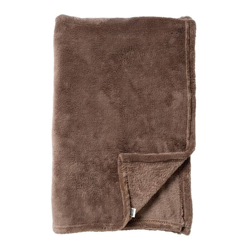 SIDNEY - plaid 140x180 cm - fleece deken - 100% gerecycled - Driftwood - taupe