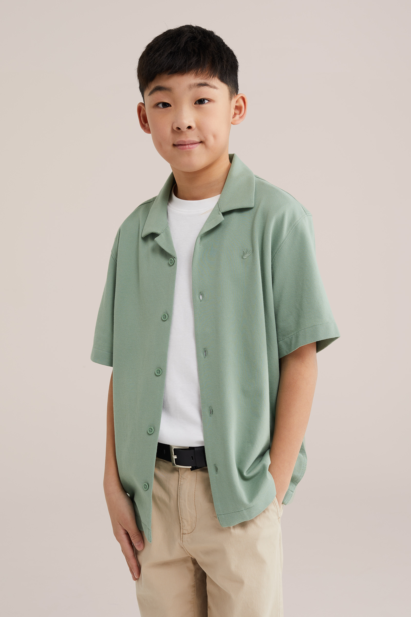 Jongens fijngebreid overhemd met embroidery