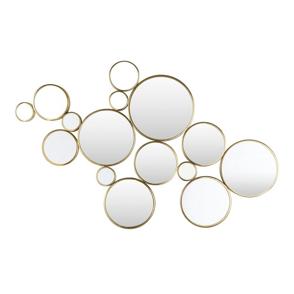 Goldfinger - Miroir destructuré en métal doré 141x83