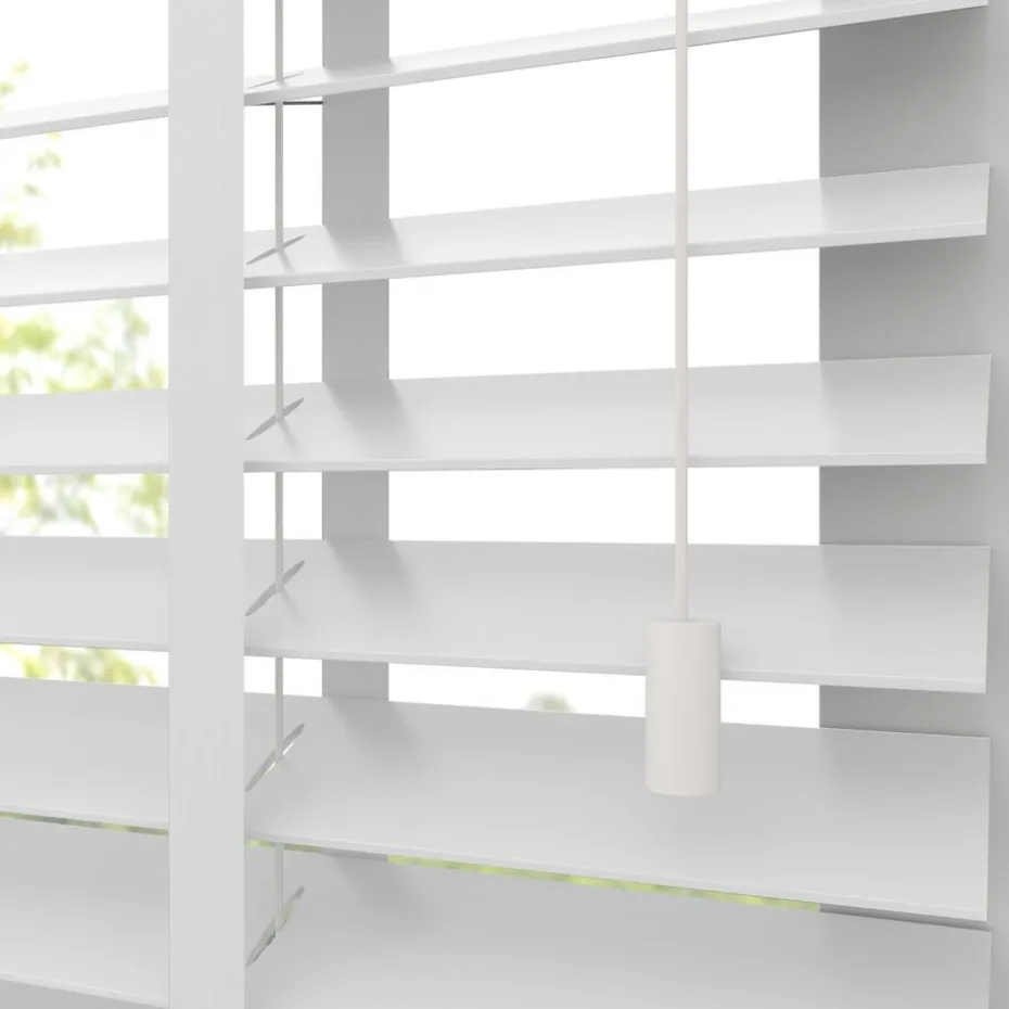 Kwantum Houten Jaloezieën | Jaloezieën | Houten Jaloezie Xander  50mm Wit