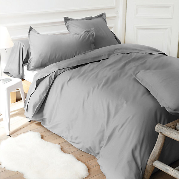 Drap housse uni 80x200 cm bonnet 30 cm coton ALTO Alu