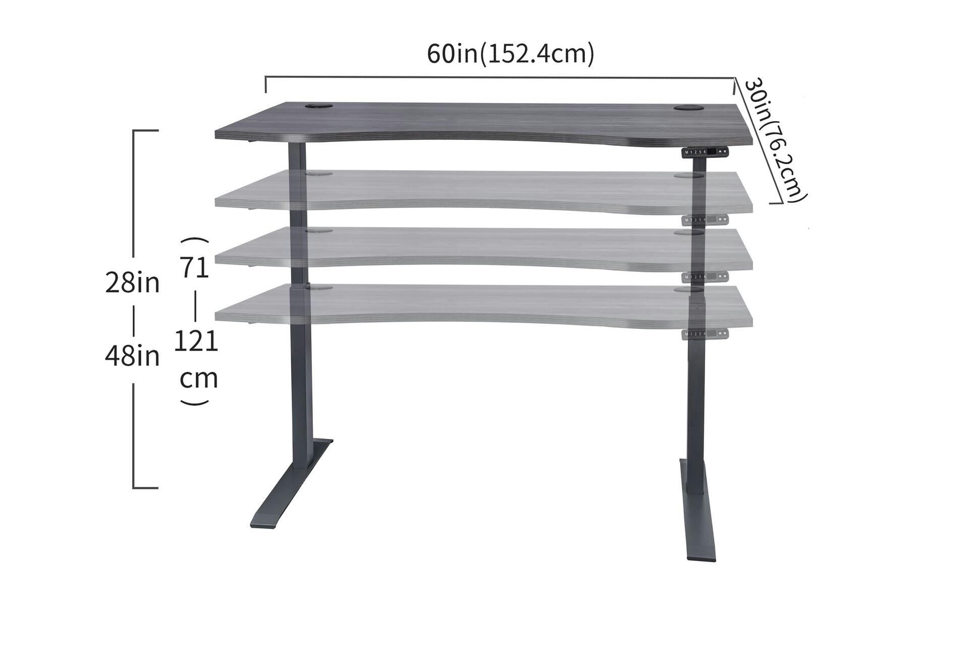 MotionWise Height Adjustable Standing Desk, 153 × 77-cm