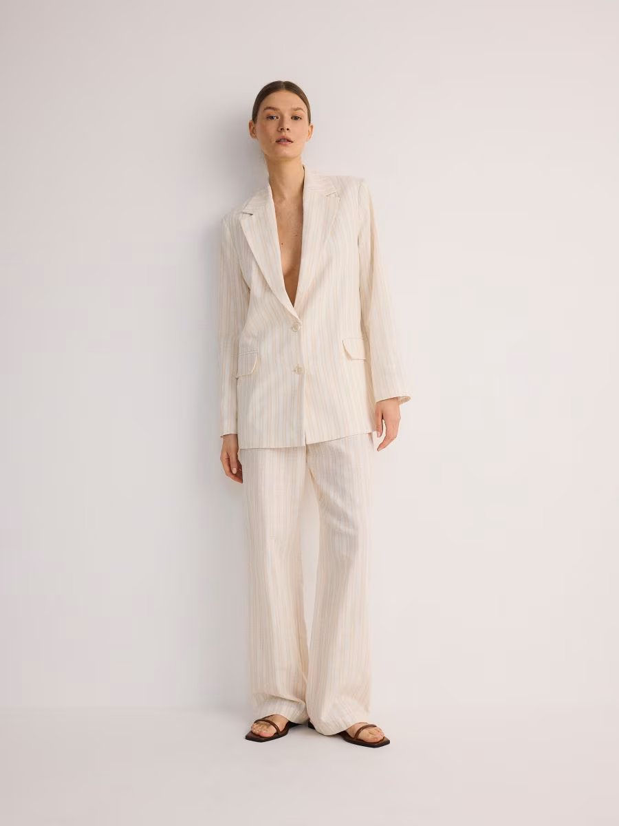 Wide Leg Cotton Trousers
