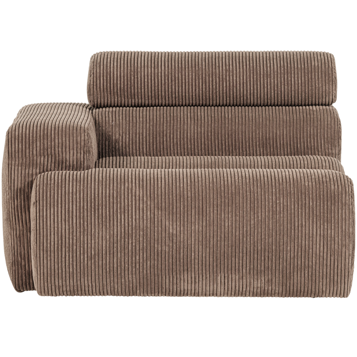 WOOOD 1-zits element bank arm rechts Novi - Ribstof - Taupe - 86x109x113
