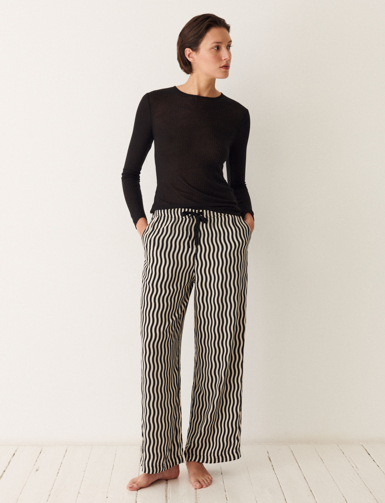 T-shirt manches longues touche de cachemire HEATTECH POINTELLE