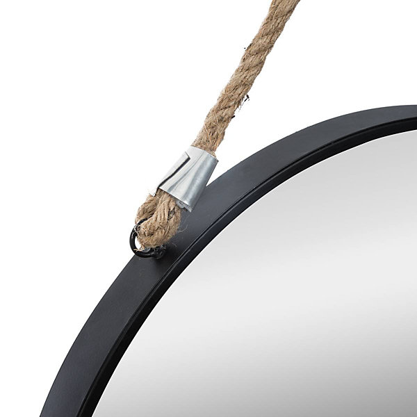 Miroir à suspendre Corde noir D55 cm - Atmosphera