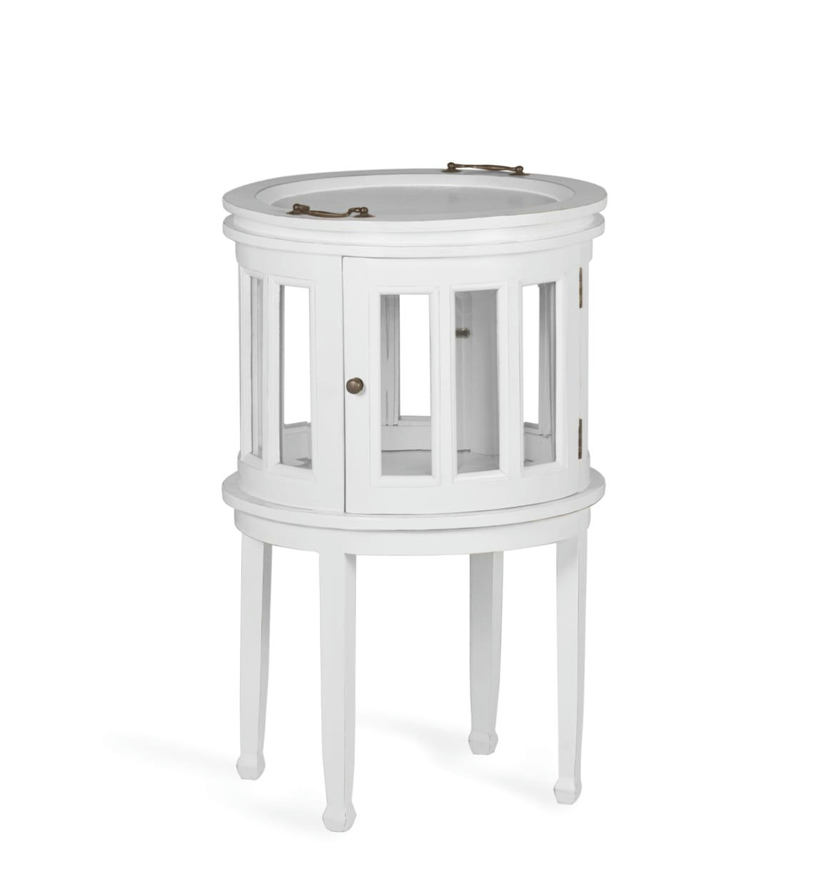 EVEREST - Table porte liqueur en bois blanc D 50 cm