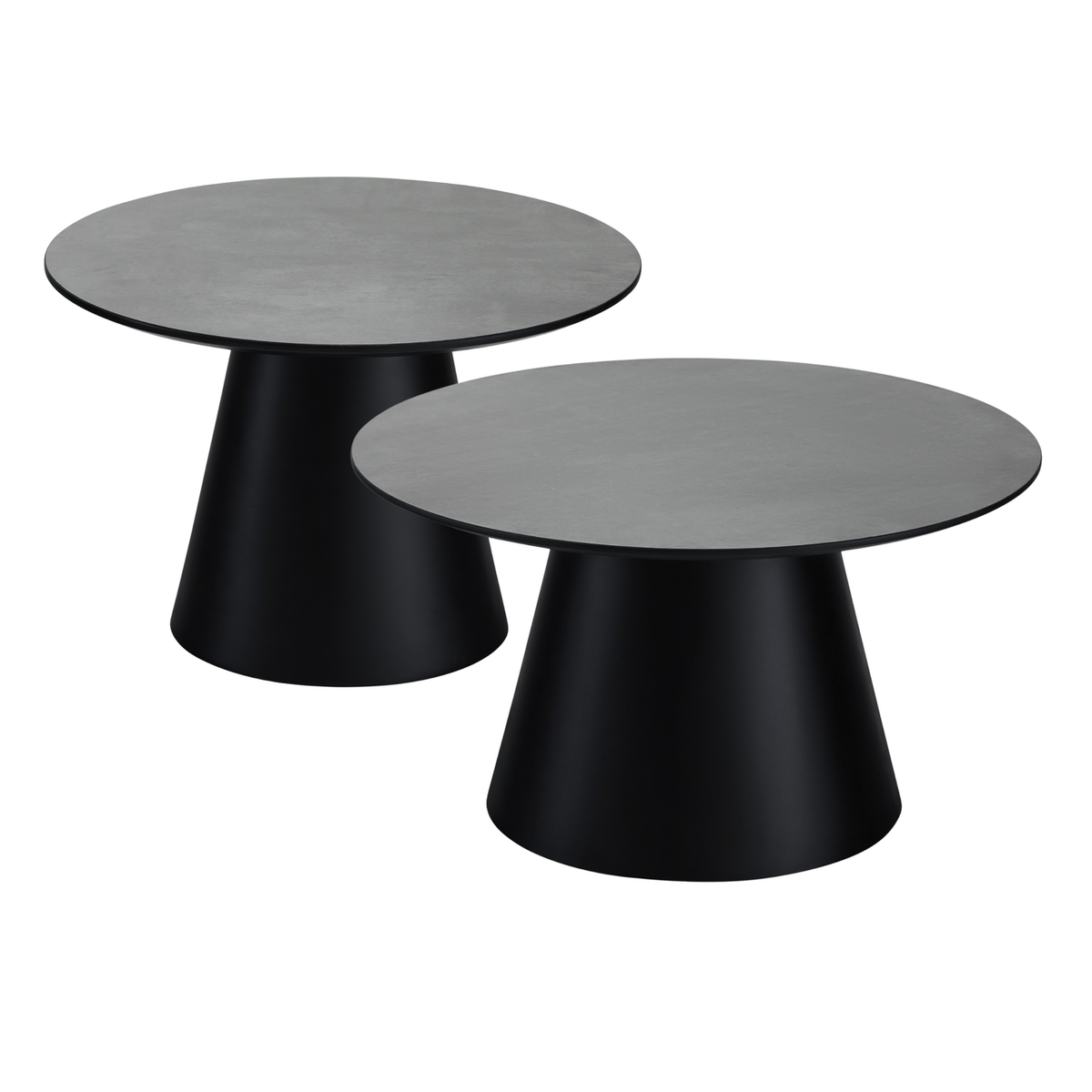 Furnhouse salontafel set Tango - Donkergrijs - Ø 60/80 cm