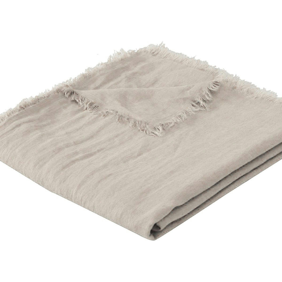 HORTENSE - Jeté de lit grand modèle lin lavé  180x260 gris perle