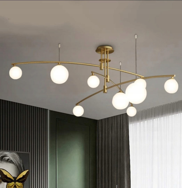 Lampa Sufitowa Wisząca Żyrandol Do Salonu Jadalni Złota