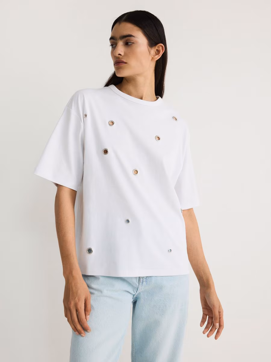 Oversized T-Shirt With Eyelets