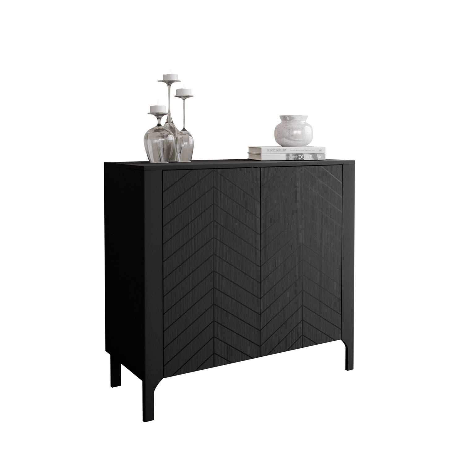 Dwudrzwiowa komoda LUMI 103 cm, czarny