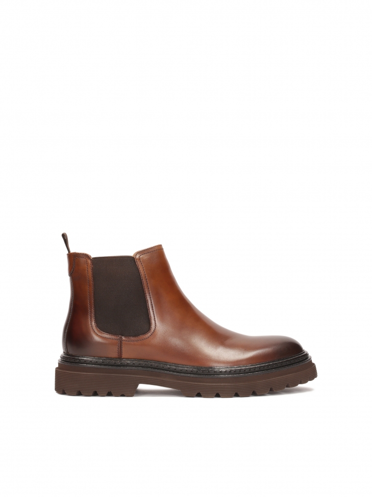 Brown leather men's Chelsea boots