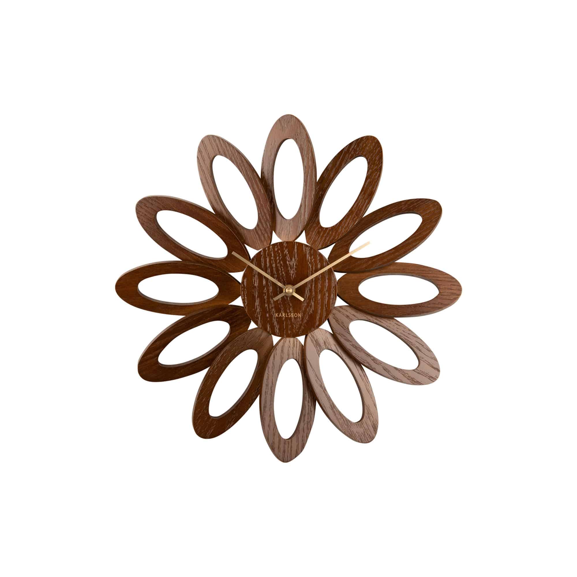 Karlsson wandklok Fiore - bruin - Ø40cm