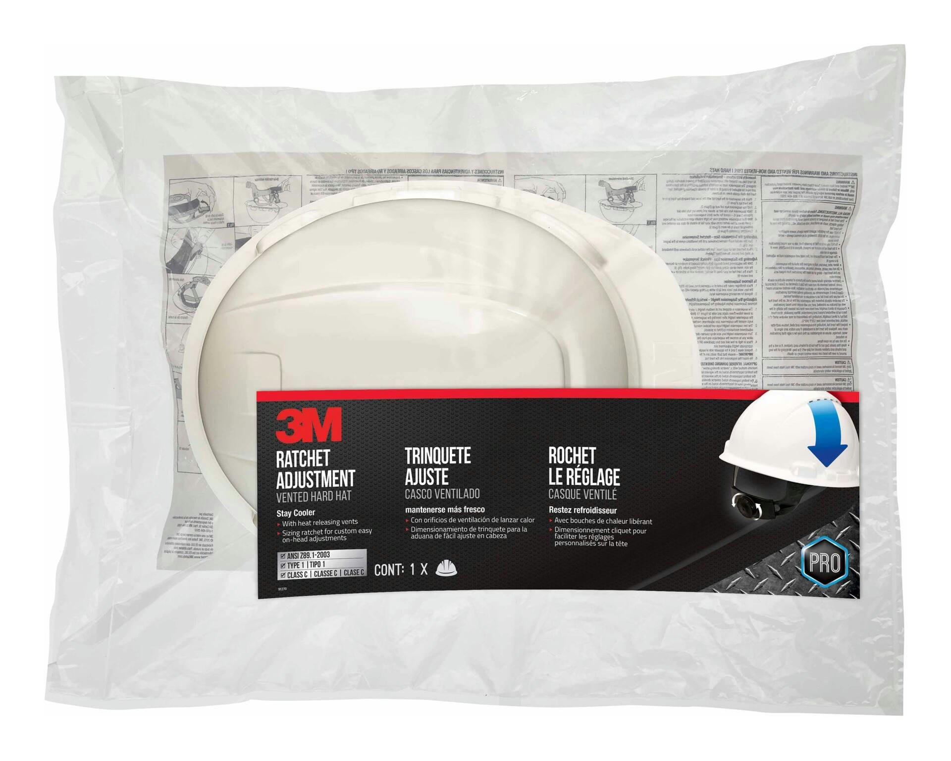 3M™ CHH-V-R-W6-PS Vented Hard Hat with Ratchet Adjustment, White