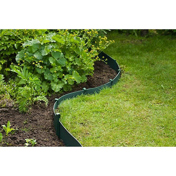 Bordure de jardin en polypropylène NATURE - Epaisseur 3 mm - H 15 cm x 10 m - Vert