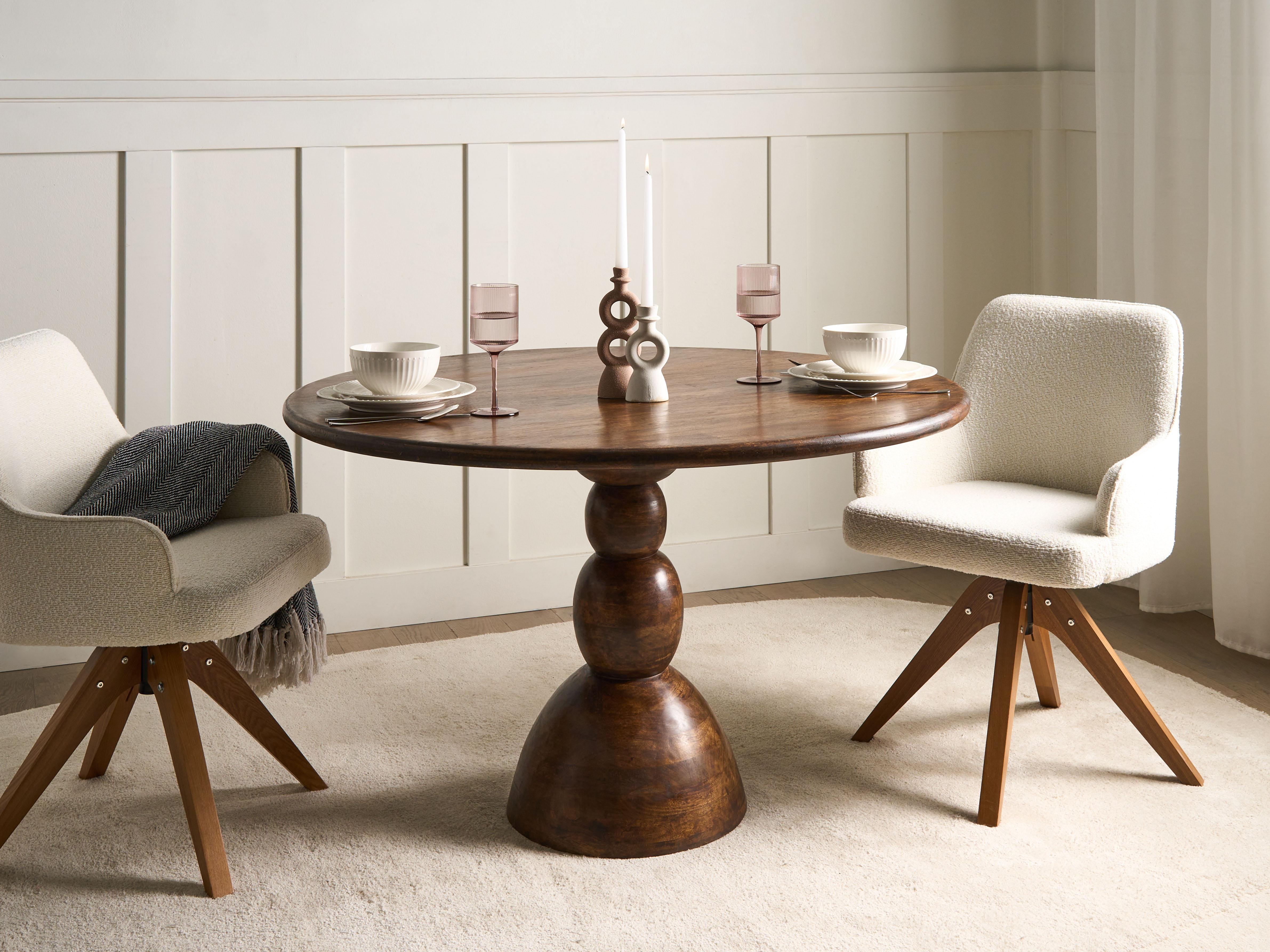 Dining Table SILVON Dark Brown 120 cm 120 cm Mango Wood
