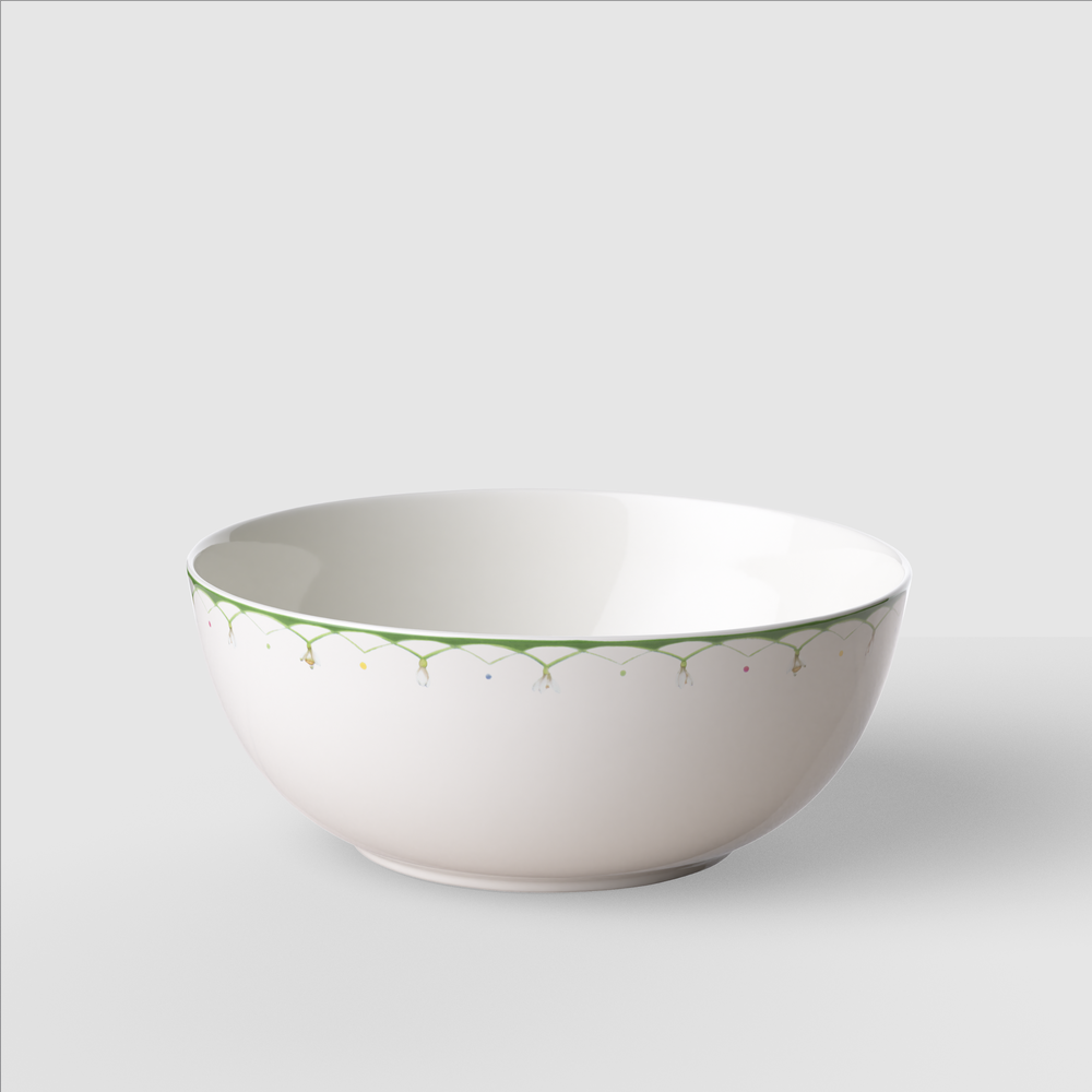 Colourful Spring Serving Bowl - Green, 57.5 oz, Premium Porcelain