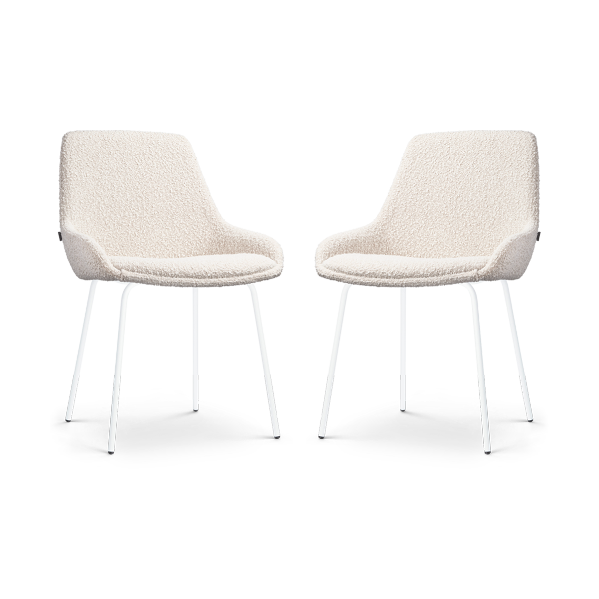 Nolon Nora-Isa Eetkamerstoelen Set van 2 - Bouclé Beige - Wit