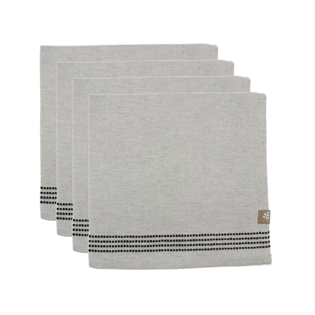 HANA - Serviettes de table (x4) coton  45x45 gris clair