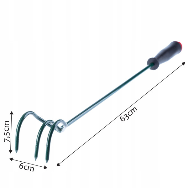 Spulchniacz Kultywator Gleby Ręczny Ogrodowy 63cm