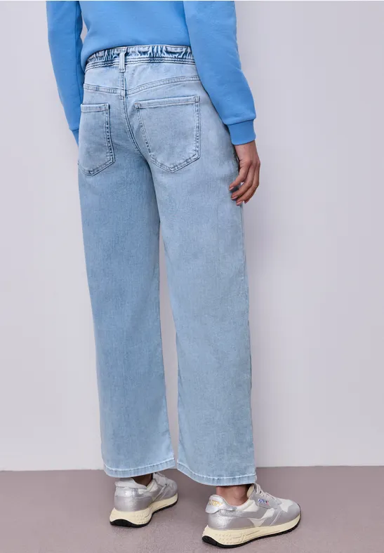 Wide Leg Jeans mit Elastikbund hinten