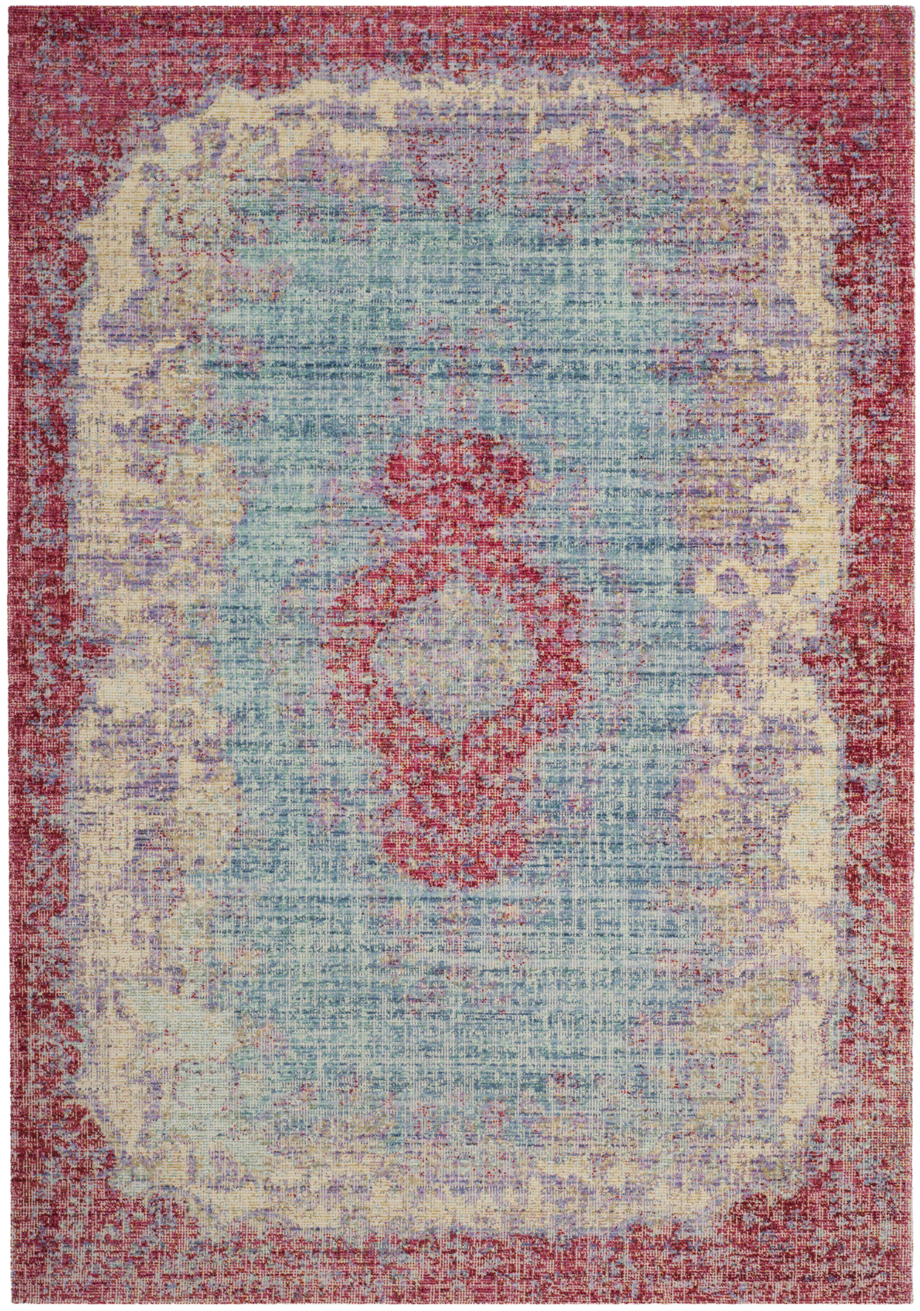WINDSOR - Tapis de salon interieur en bleu ciel & fuchsia, 152 x 213 cm