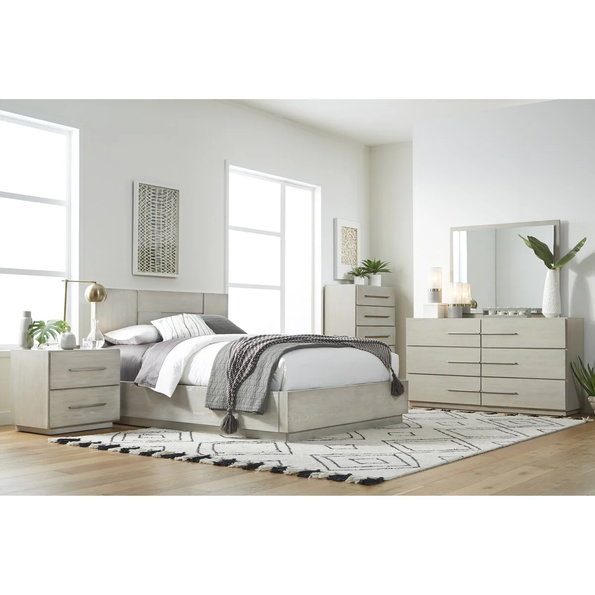 Destination Five Drawer Chest in Cotton Grey