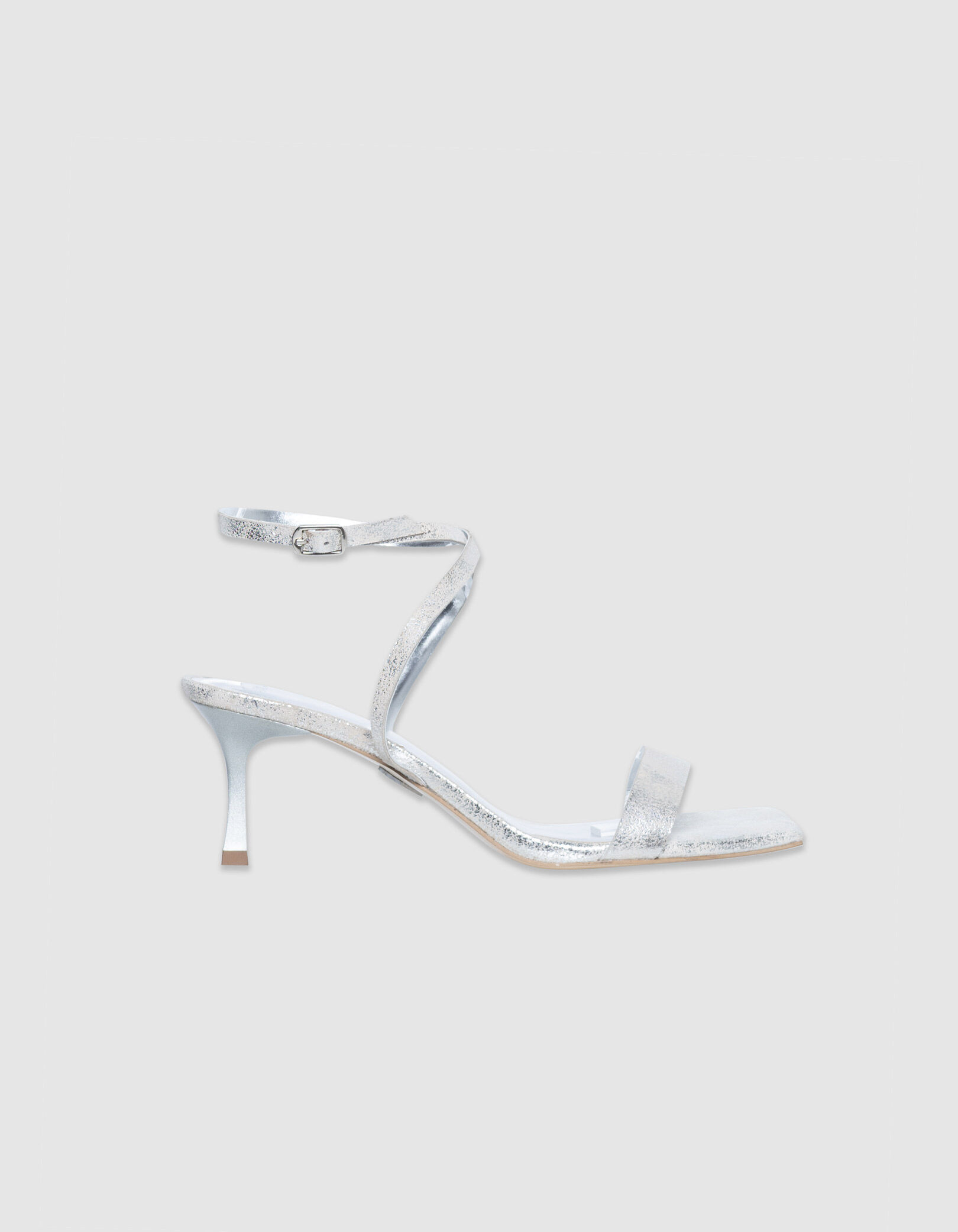 Sandales à talon dorées cuir Femme