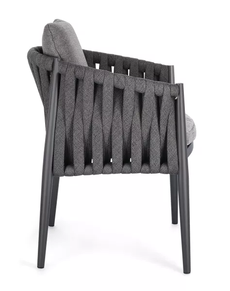 Bolzano Juno Krzesło ogrodowe 63x60 antracytowe aluminium