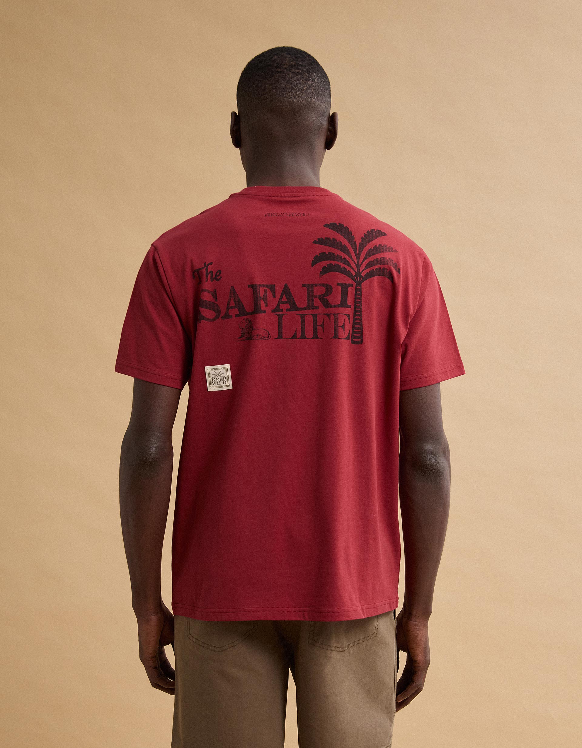 T-shirt Jersey, Homem, Vermelho Escuro