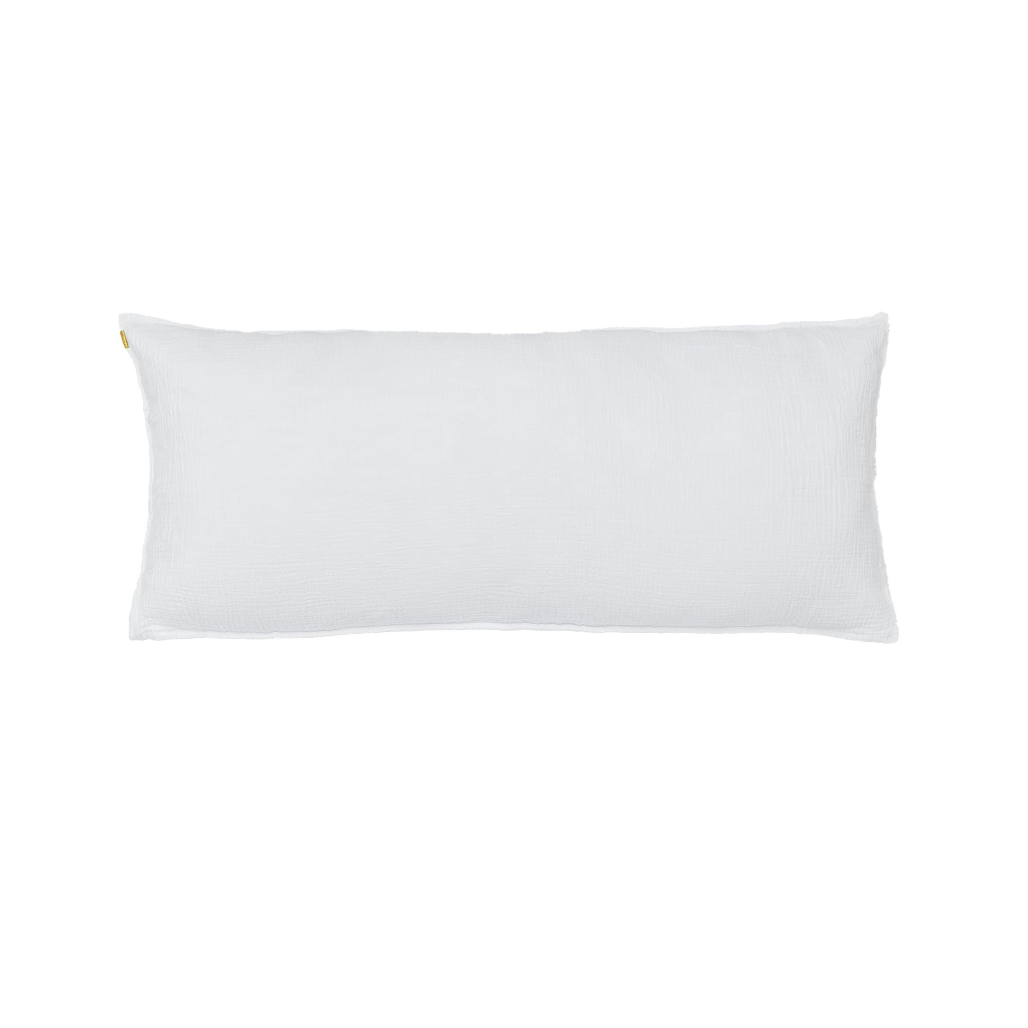 - Grand coussin en double gaze de coton blanc immaculé