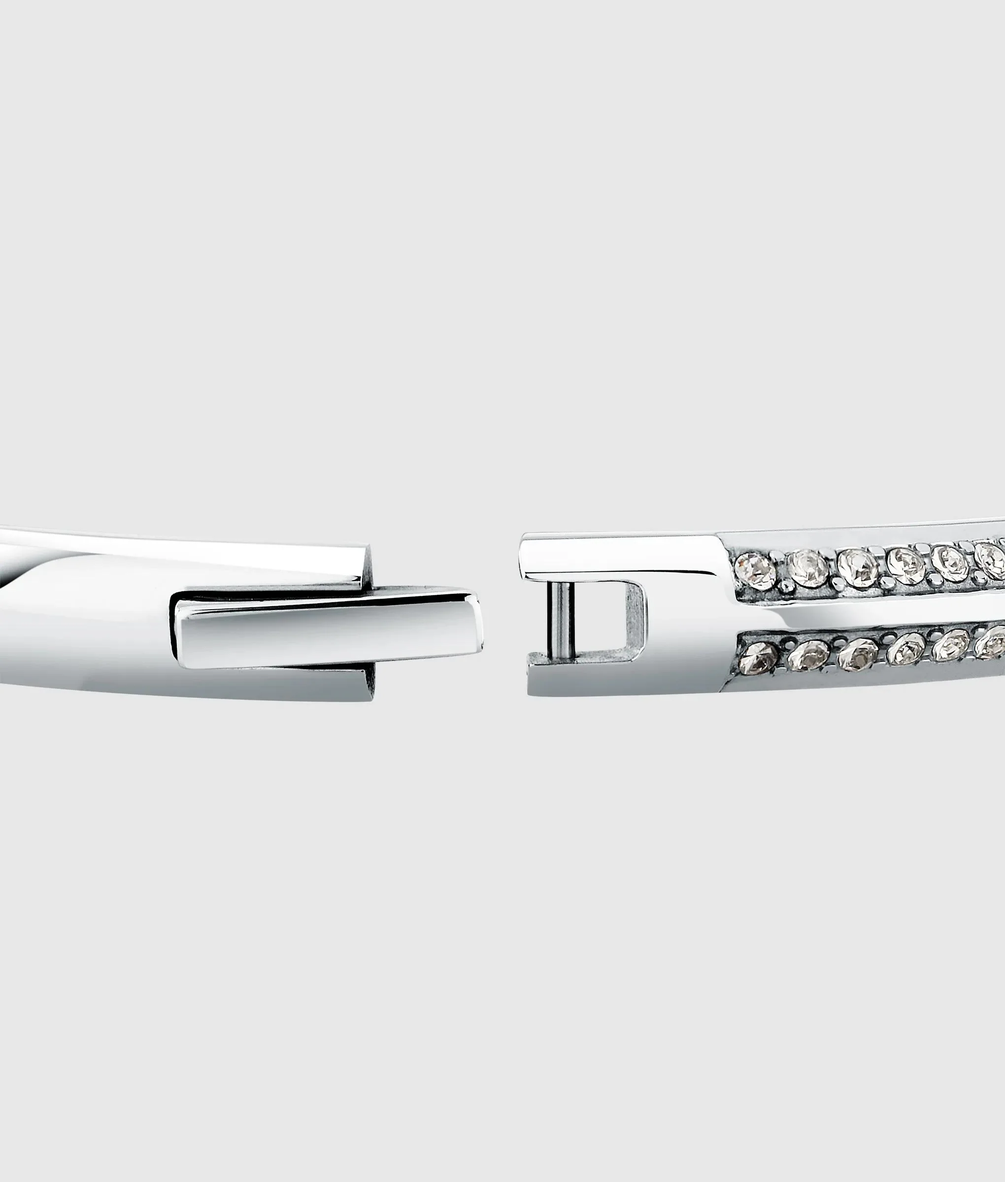 Bracelet jonc argenté à cristaux