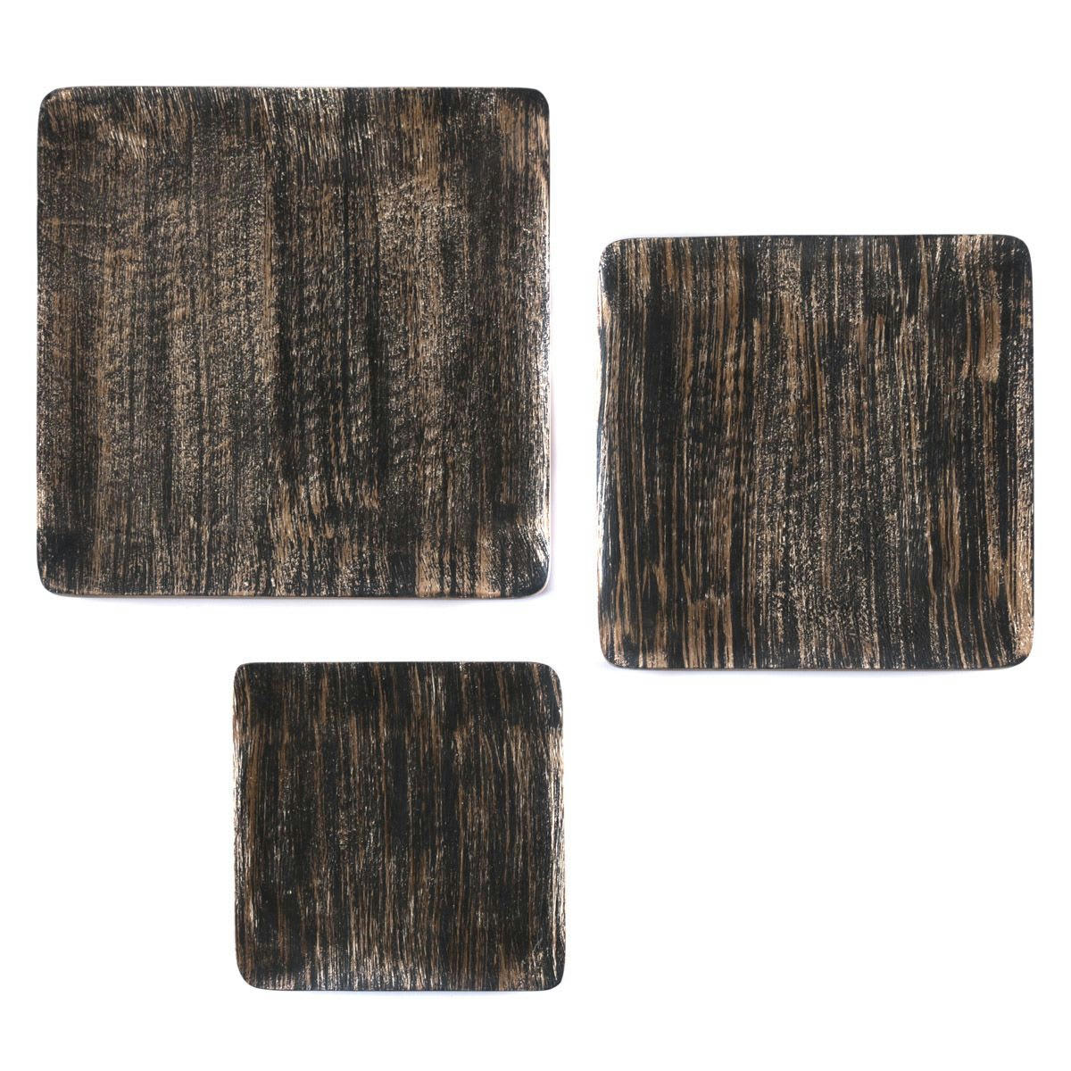HILO - Plat décoratif carré en bois de manguier 21 cm