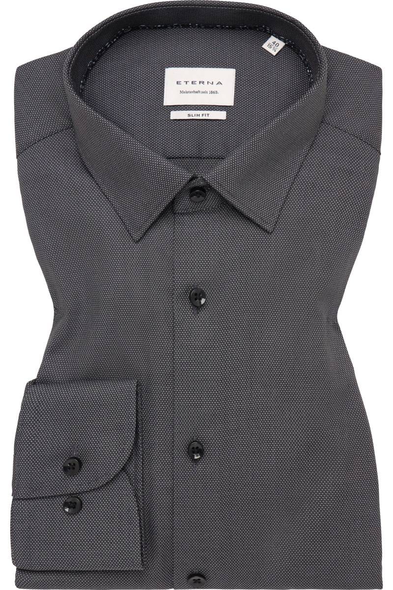 ETERNA Slim Fit Hemd anthrazit, Strukturiert