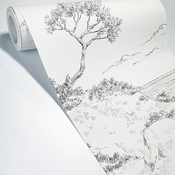 Papier peint panoramique - Calanques - Blanc - intissé : 150g/m² - 7 lés : 336x270cm