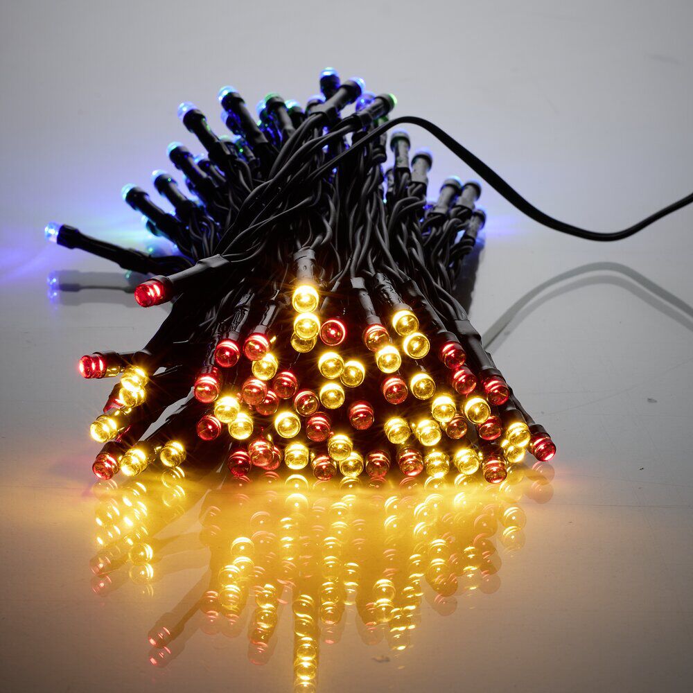 Guirlande de No&euml;l solaire lumineuse 120LED multicolore L890cm