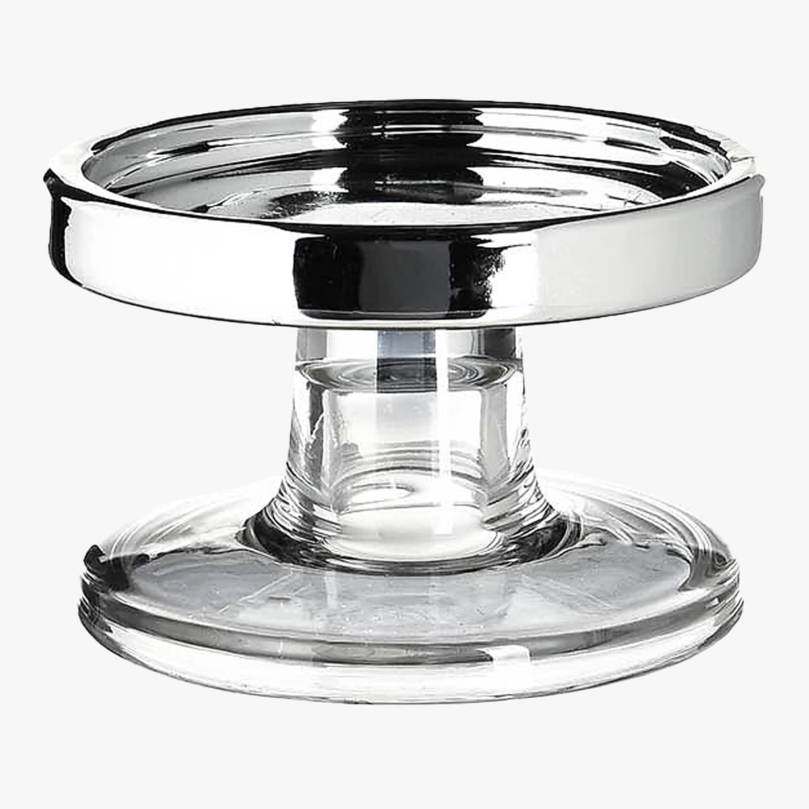 Kerzenhalter Silber, ⌀ 10 cm, H 60 mm