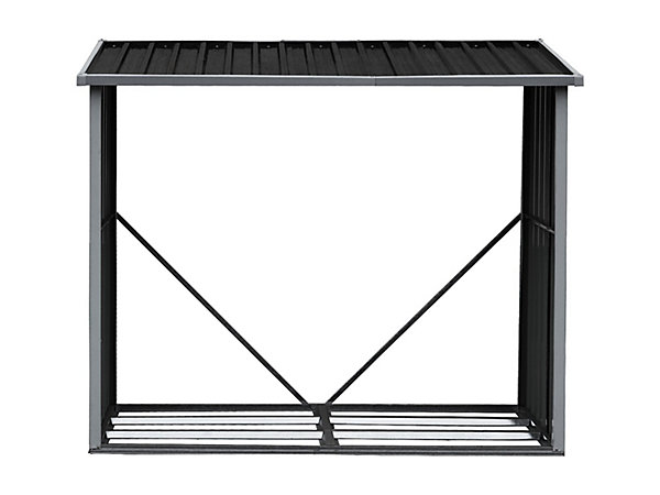 Abri bûches métal en acier galvanisé 1,69 m3 - 2 stères - L182 x P83 x H148cm - DERWOOD