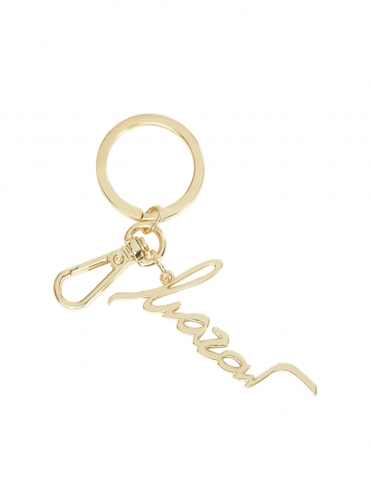 Gold key ring with snap hook and pendant