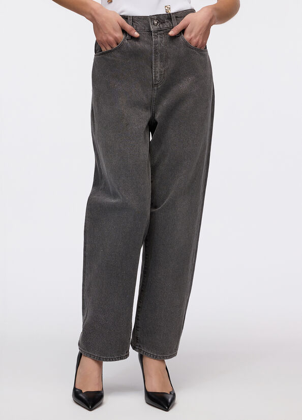 Jeans cropped con risvolto