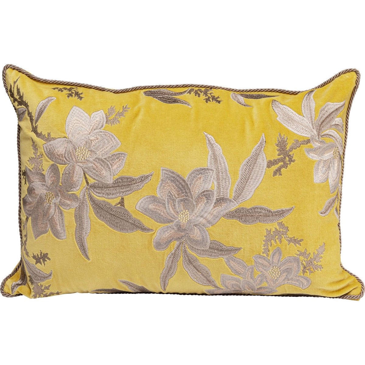 Kare Design Kussen bloemen geel