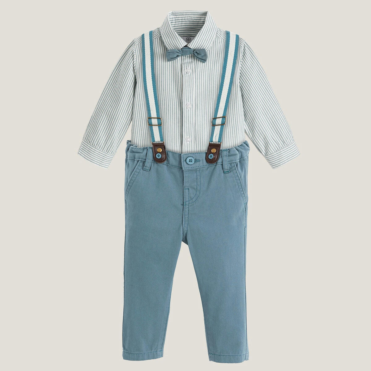 Ensemble 2 pièces chemise + pantalon à bretelles