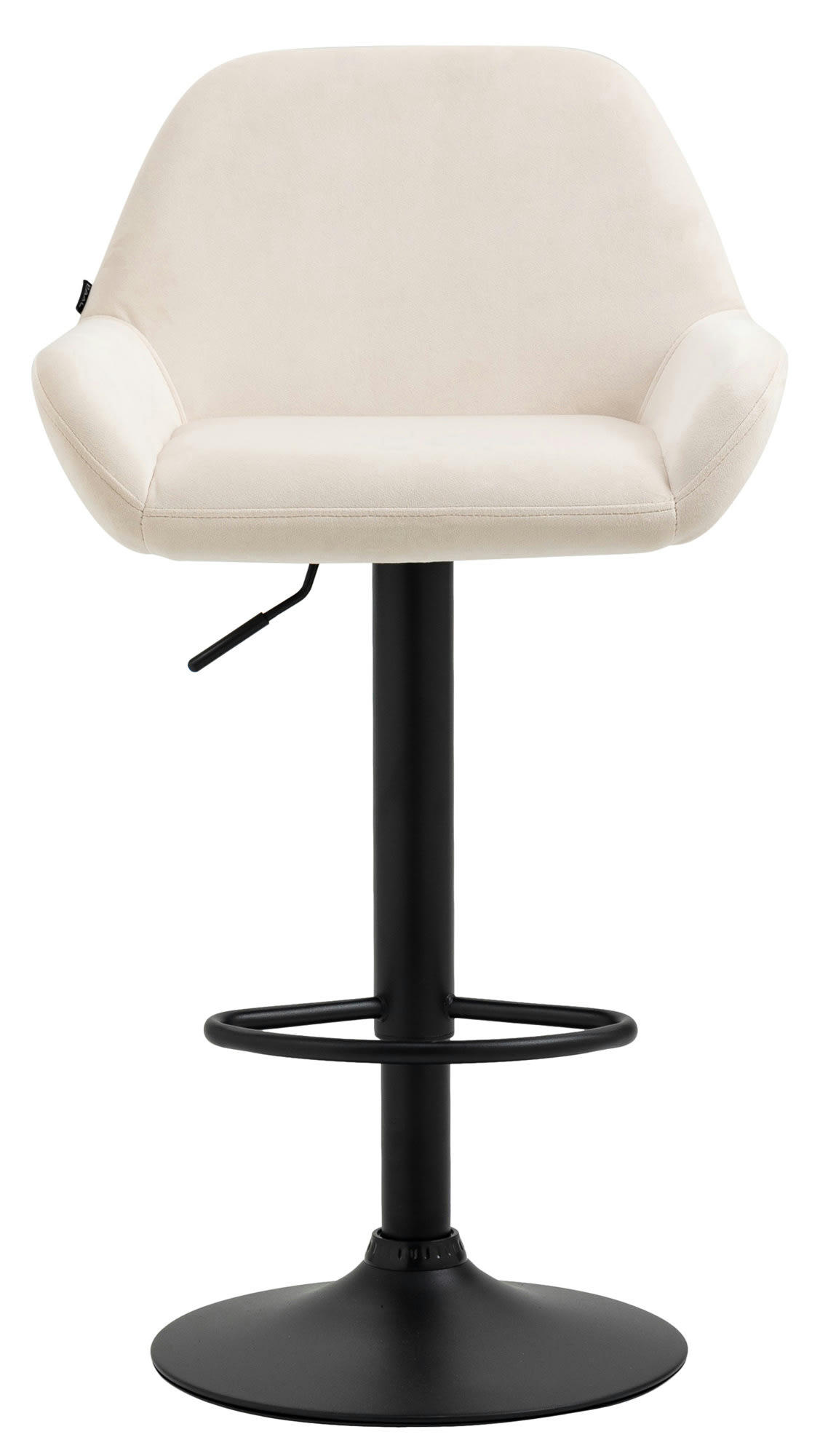 VELOURS - Tabouret de bar velours ajustable pivotant velours Crème